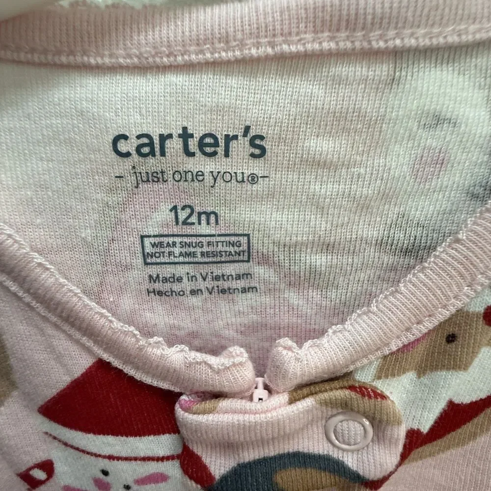 Carter's Just One You Toddler Girls' Christmas 2 Piece Pajama Size 12 M NWT